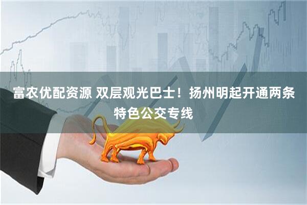 富农优配资源 双层观光巴士！扬州明起开通两条特色公交专线