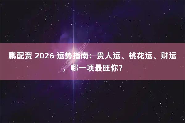 鹏配资 2026 运势指南：贵人运、桃花运、财运，哪一项最旺你？